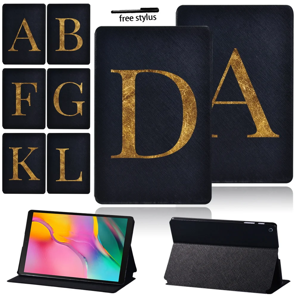 

Tablet Case for Samsung Galaxy Tab A T290/T295 (2019) 8.0 Inch Pu Leather Fold Stand Cover Protective Case 26 Letter Pattern