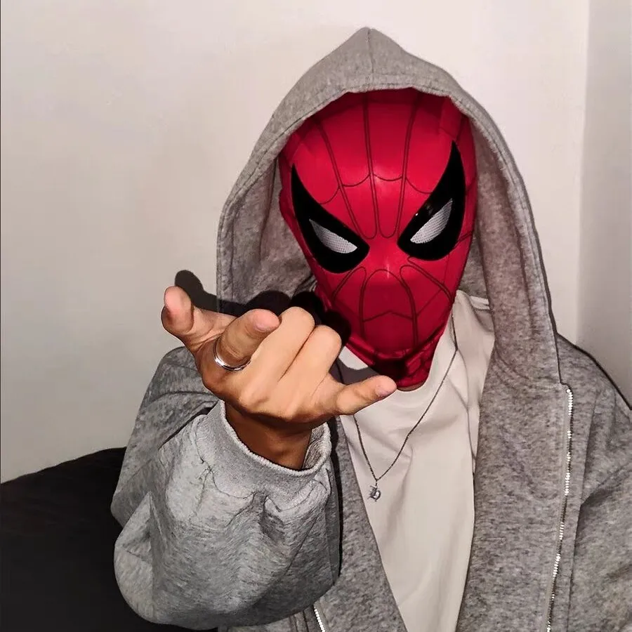 

Mascara Miles Spiderman Headgear Cosplay Moving Eyes Electronic Mask Spider Man 1:1 Remote Control Toys For Adult Birthday Gifts