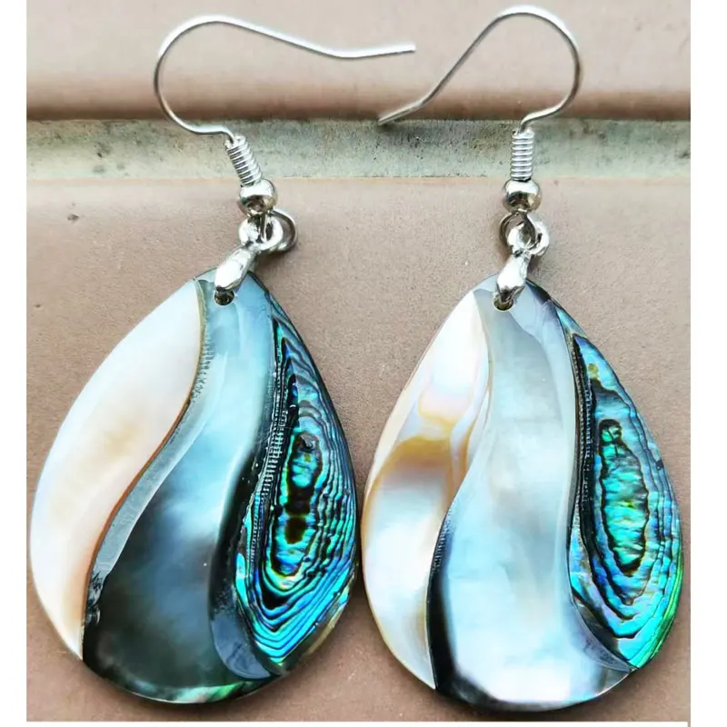 Серьги с круглыми бусинами в виде ракушек из Новой Зеландии 1 пара WFH1152