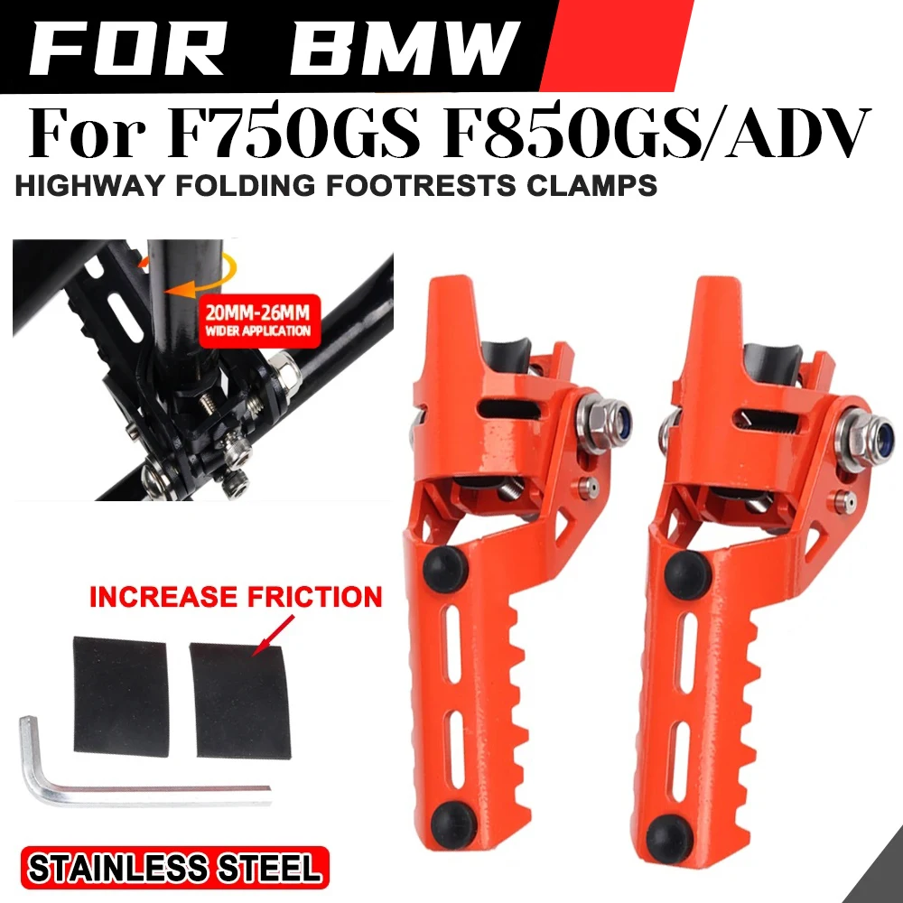 do BMW F750GS F850GS Adventure F750 F 750 850 GS Akcesoria Autostrada Przednie podnóżki Pedały Składane Zaciski podnóżków