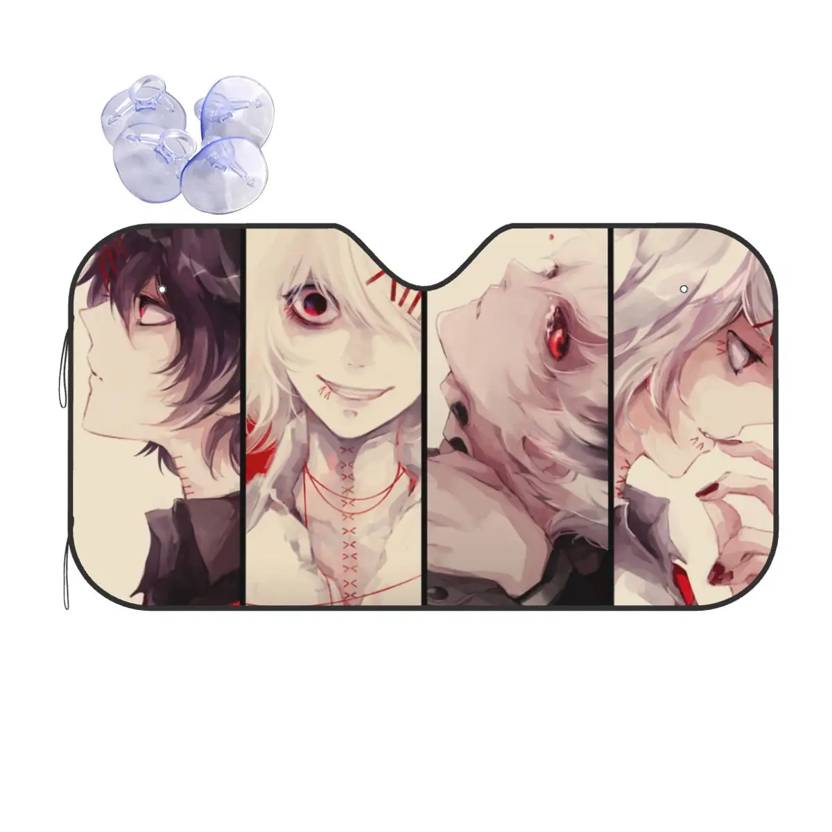 

Juuzou Suzuya Kaneki Ken Sunshade Windscreen Tokyo Ghoul Anime Polyester Car Front Windshield 76x140cm Car Sunshade Car-covers