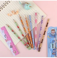 5pcsset cartoon pecil ruler office school student drawing writing supplies childrens kawaii study stationery gift