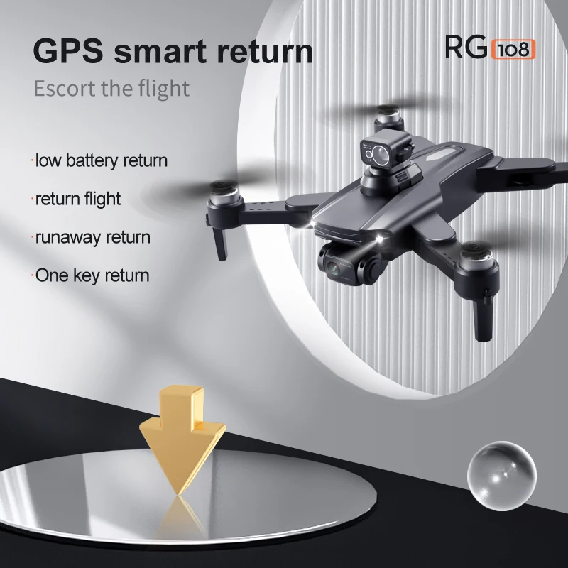 Профессиональный Дрон RG108 Pro GPS 4K HD камера FPV препятствия Acoidance аэрофотография