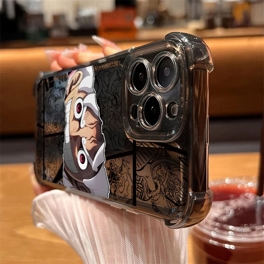 Чехол для телефона One Piece (Луффи, Зоро) для iPhone 17 Air, 16, 16e, 15, 14 Plus, 13, 12, 11 Pro Max, X, Xs, XR, 8, черный, прозрачный, противоударный (art.: 3920dbfe591e0) - 3920dbfe591e0