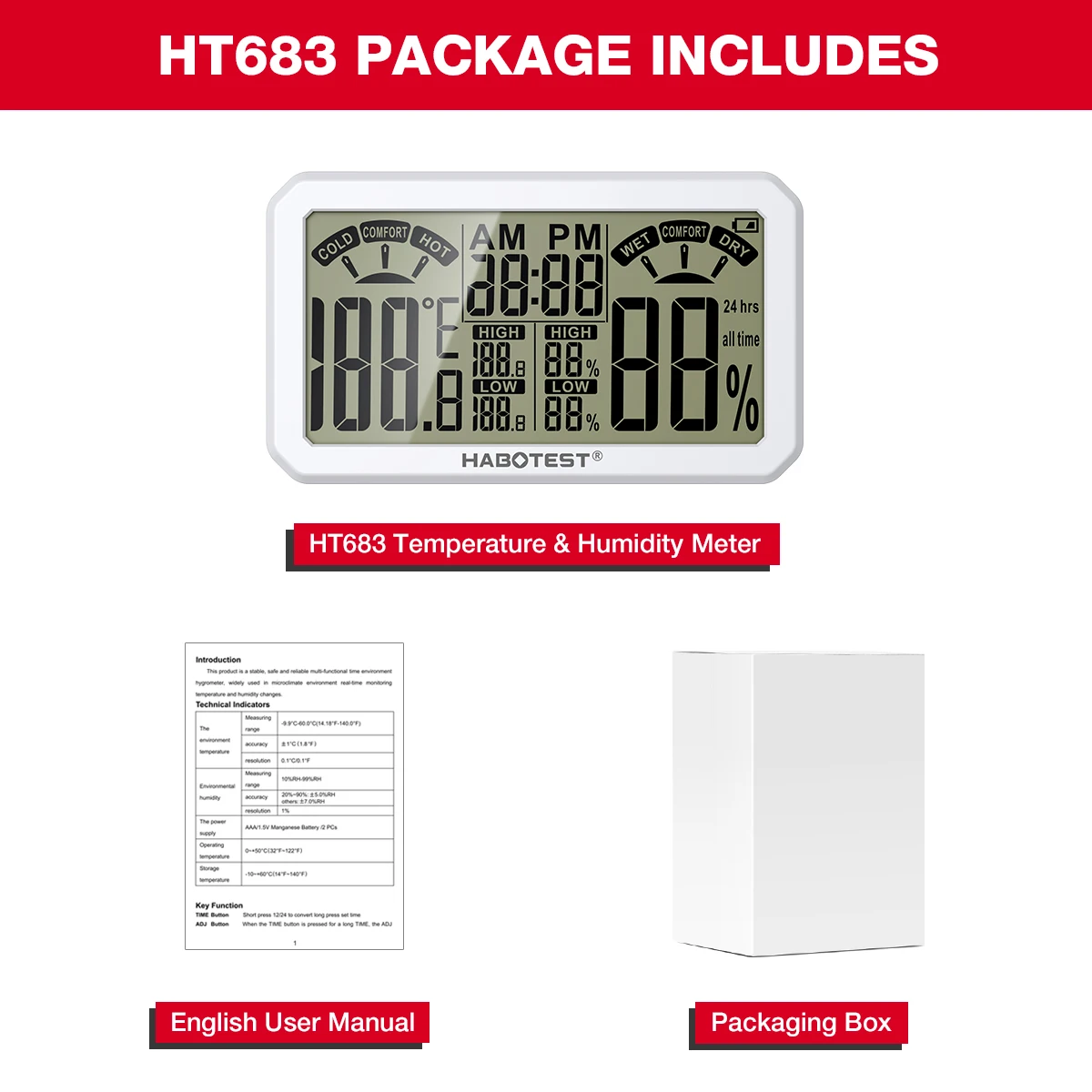 

HABOTEST HT682/HT683 Метеостанция