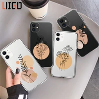 uigo for iphone 13 pro case transparent simple painted flowers for iphone 12 mini 11 pro max x xs max 7 8 plus soft tpu cover