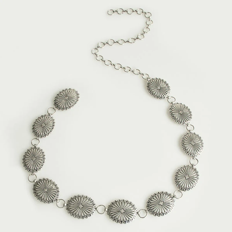 Женская винтажная цепочка с геометрическим рисунком