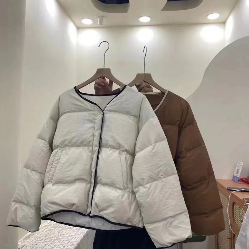 Winter Chic Down Cotton Puffer Parka Coats Women Loose Solid Thicken Warm Jacket Female Fashion Zippers Outerwear