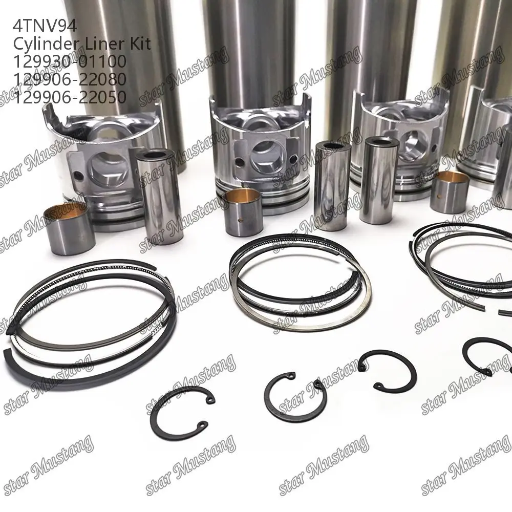 4TNV94 комплект гильз цилиндра 129930-01100 129906-22080 129906-22050 подходит для деталей двигателя