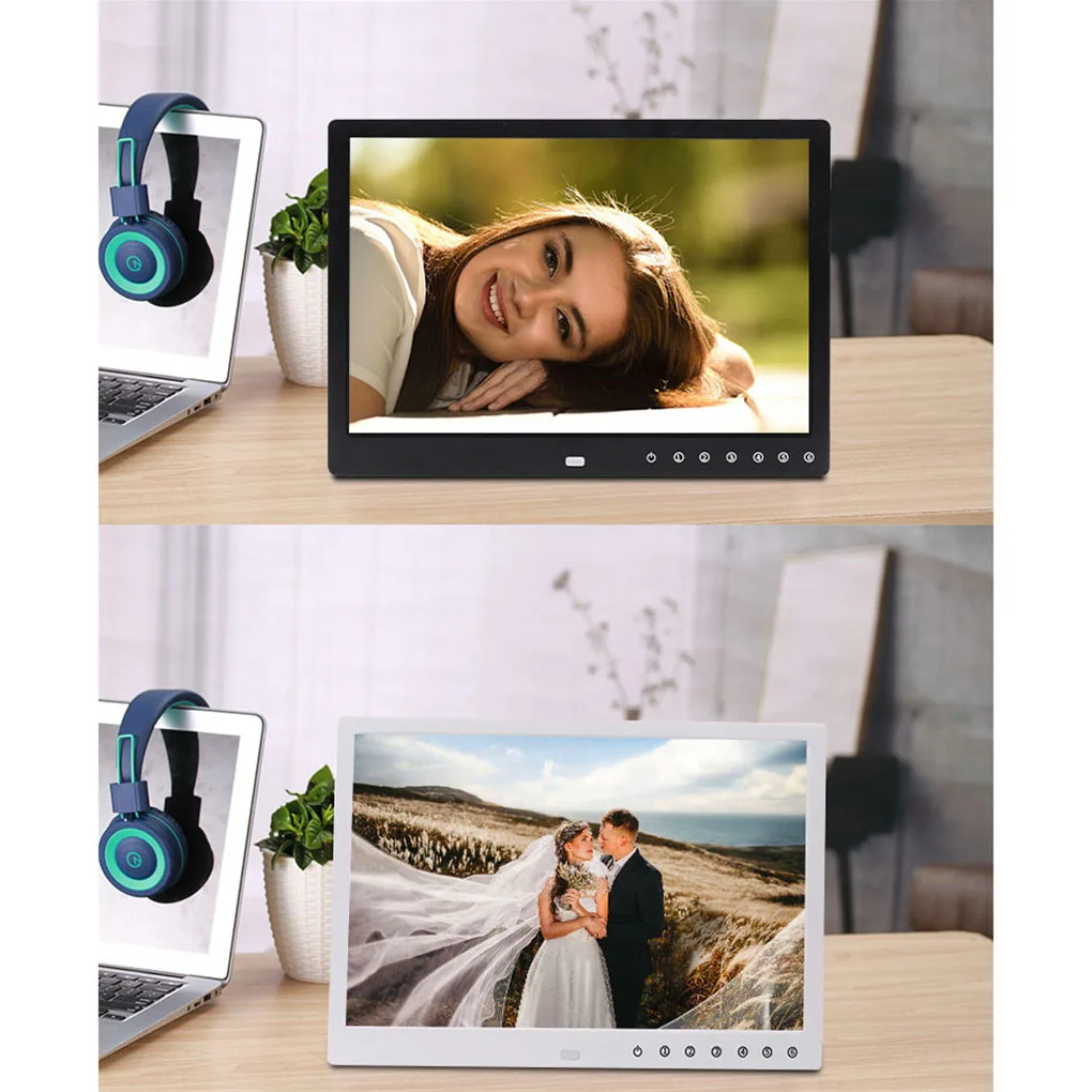 

12-дюймовая рамка для фотографий, музыкальный Интеллектуальный фотоальбом, электронный орнамент, настенные украшения для спальни, дома, бар...