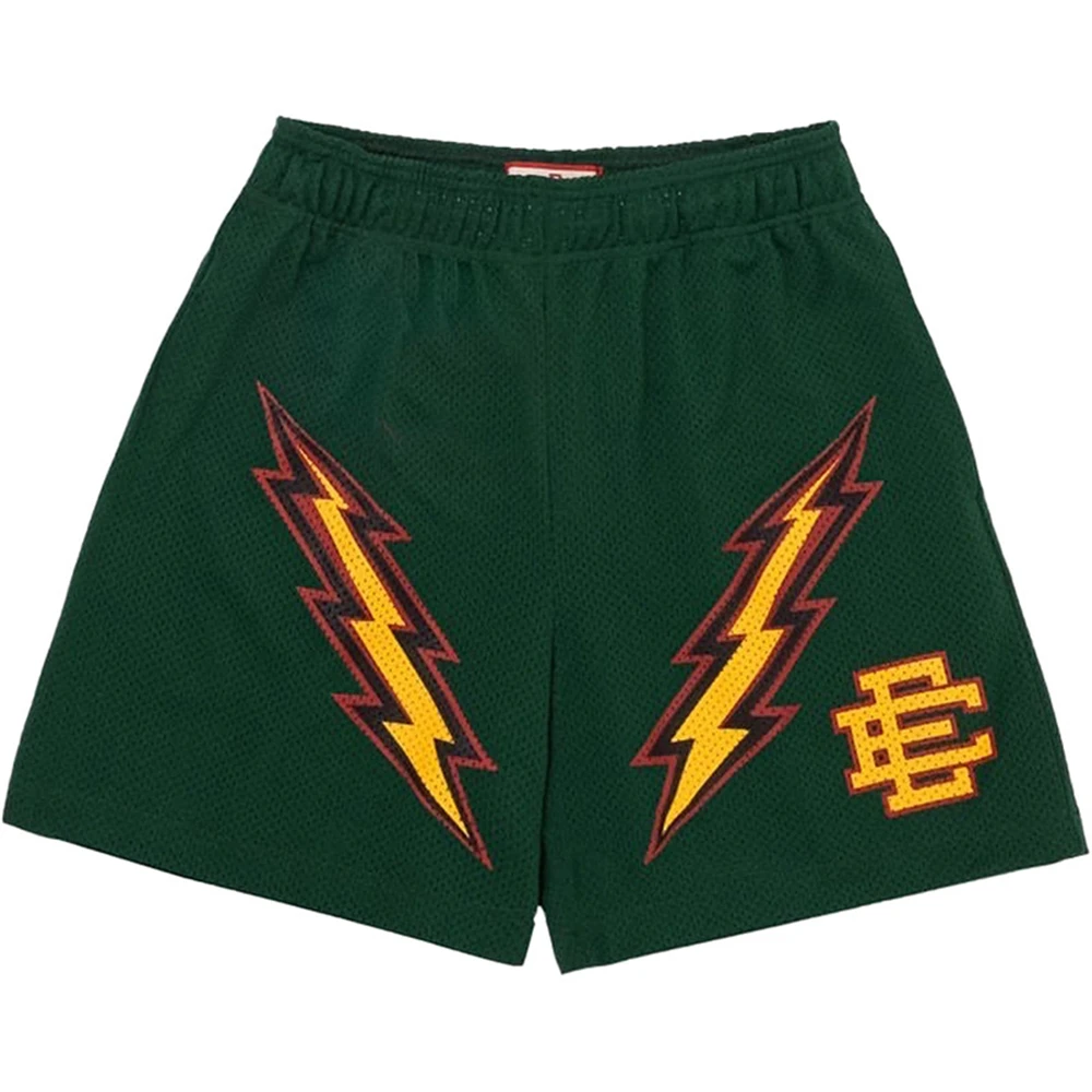 

Men's Casual Shorts Eric Emanuel EE Basic Shorts Lightning Running Fitness Basketball Pants Green Summer Gym Workout Mesh Shorts