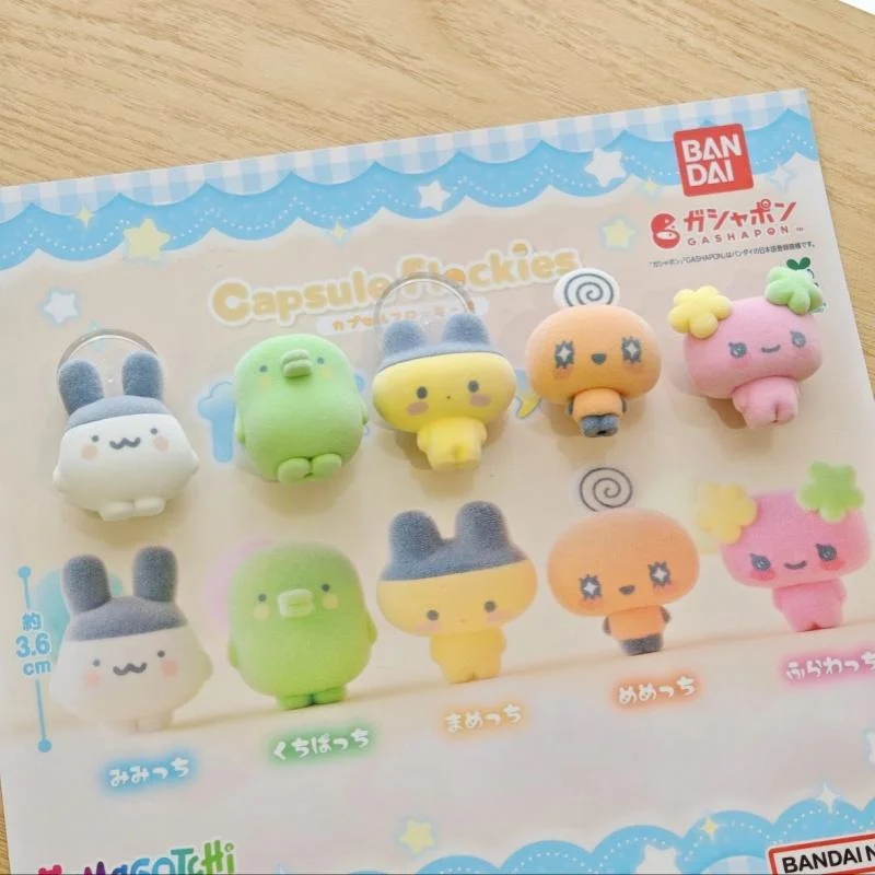 Фото Капсульные фигурки Bandai Tamagotchi Gashapon: флокированные мини-фигурки Mimitchi, Mametchi, Memetchi, Kuchipatchi, Flowertchi для декора рабочего стола №5