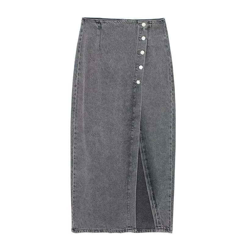 Женская модная однотонная Юбка-миди Koekop с Боковым Разрезом винтажная шикарная