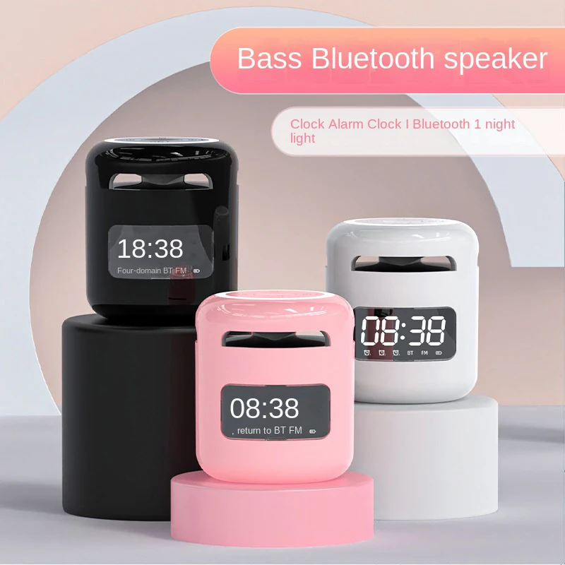 Bluetooth звуковые часы маленькая аудиокарта ночного освещения FM динамик