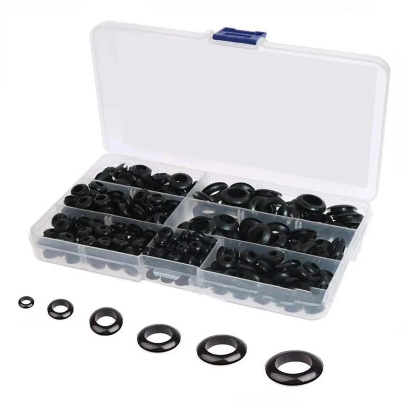 260 шт. 7 размеров резиновая втулка ассортимент брандмауэр твердая заглушка с