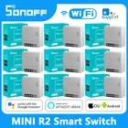 Умный переключатель SONOFF MINI R2, двухсторонний переключатель сделай сам, модуль Wi-Fi для умного дома, приложениеГолосовое управление для приложения EWelink, Alexa, Google Home