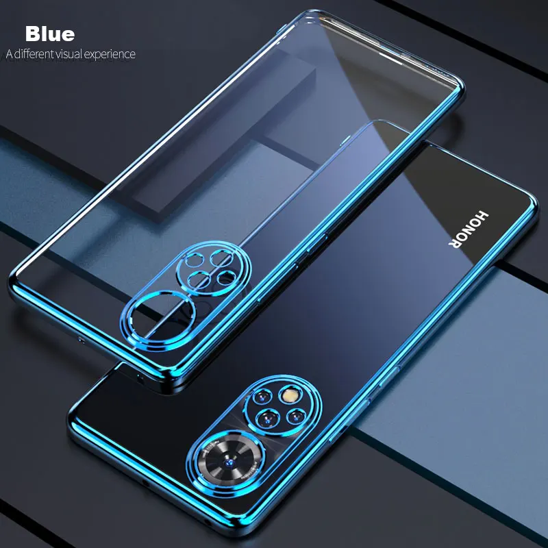 

Honor 50 Plating Case,Transparent Shockproof Cover For Huawei Honor 50 Lite Nova 8i 9 10 SE 11 Pro phone Case Soft Capa Honor50