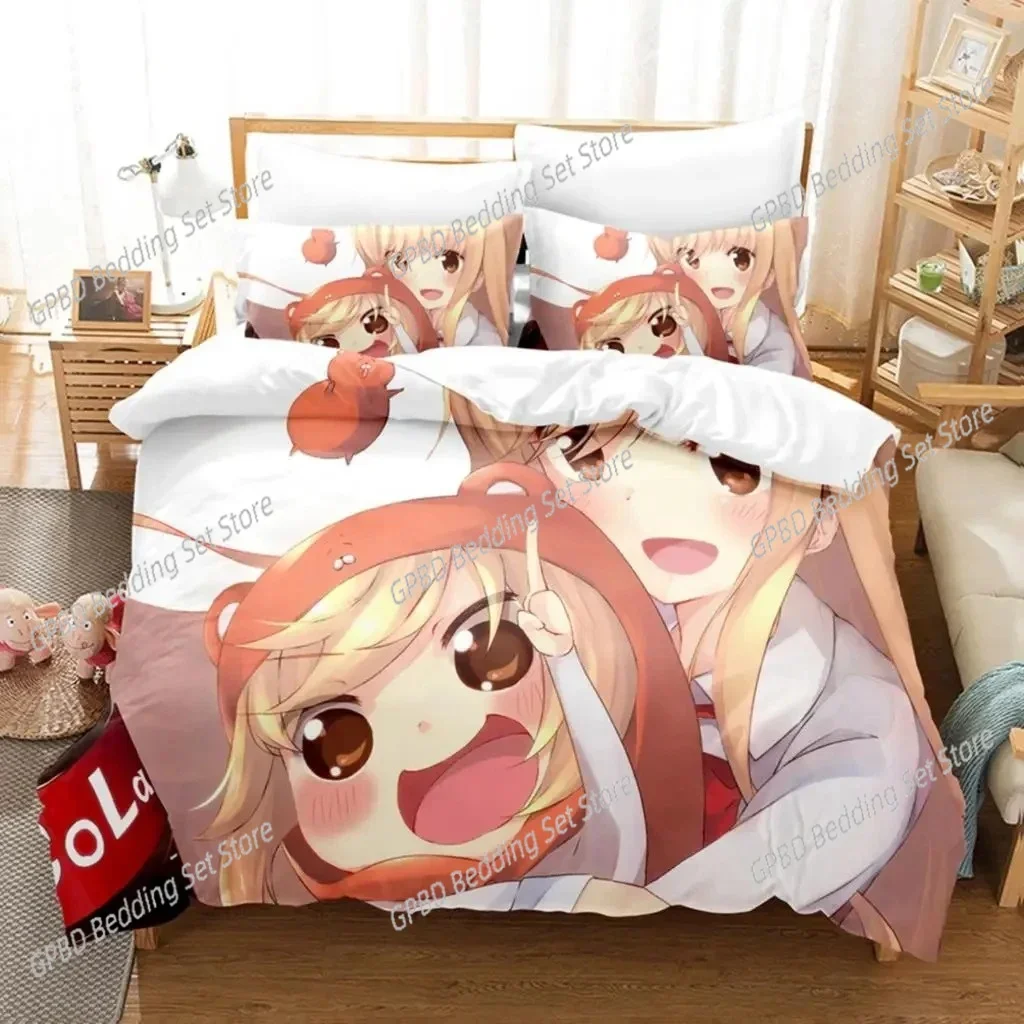 Фото 3D-принт аниме Himouto! Комплект постельного белья Umaru-chan Single Twin Double Queen King Cal King Size Комплект постельного белья №3