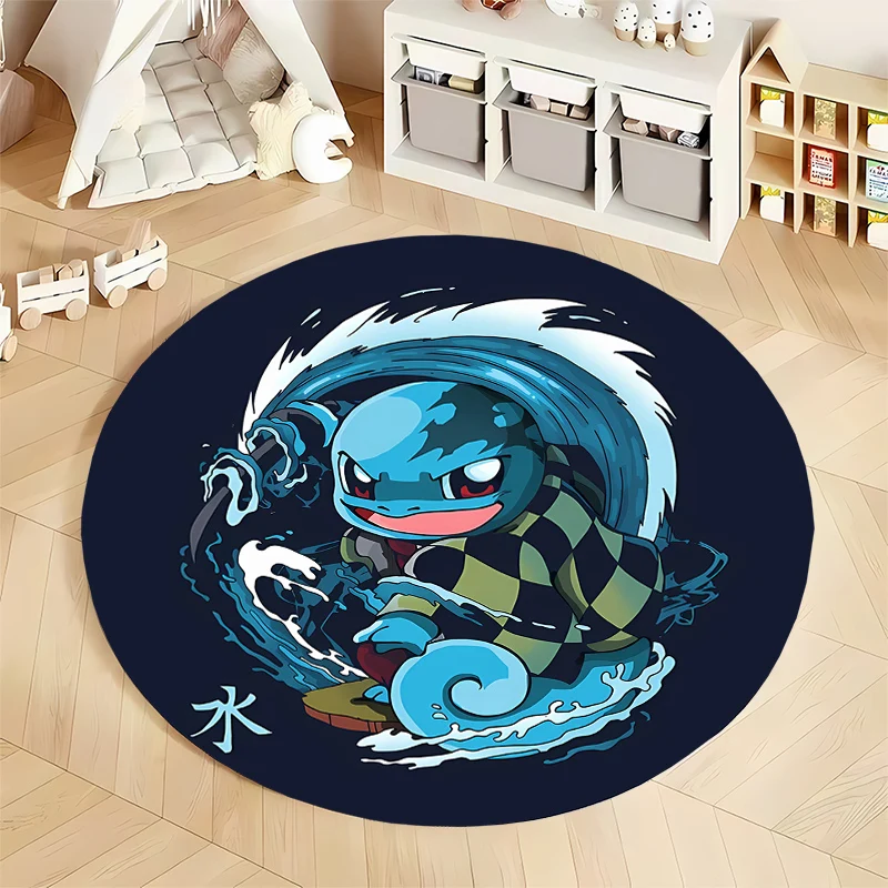 Японский аниме Покемон Сквиртл Печатный мультяшный круглый ковер для детской