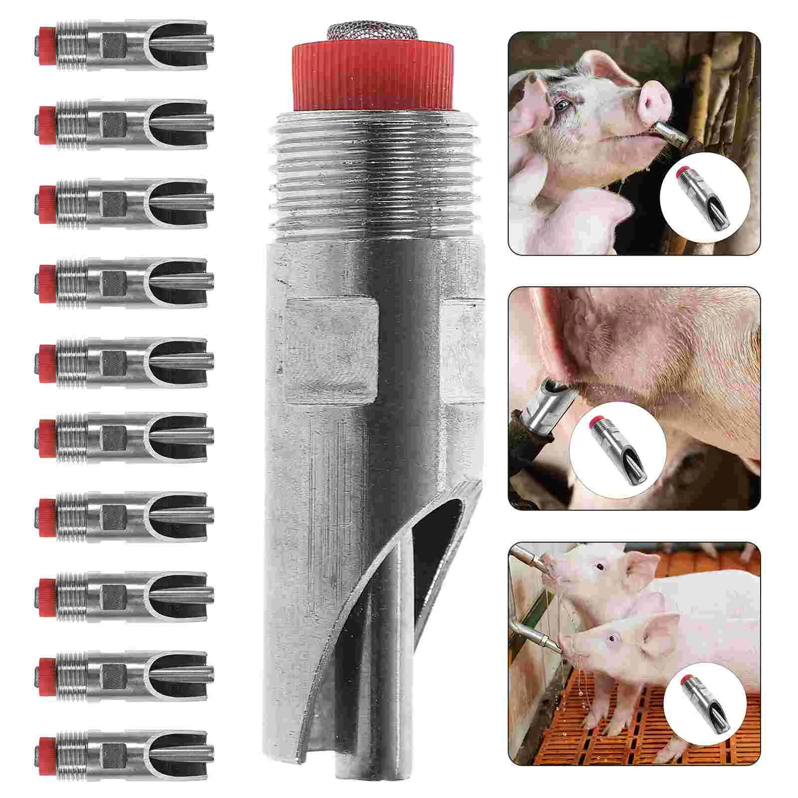 

10pcs Multi-purposes Piglets Water Feeder Pigs Drinking Tools Automatic Pigs Waterer Livestock Trough Waterer