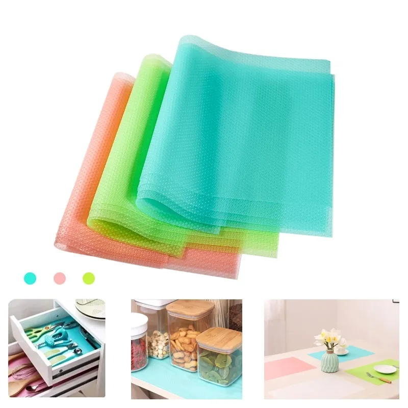 

Refrigerator Waterproof Pad Antibacterial Antifouling Mildew Moisture Can Be Cut Washed Pad Fridge Mats Cabinet Mat