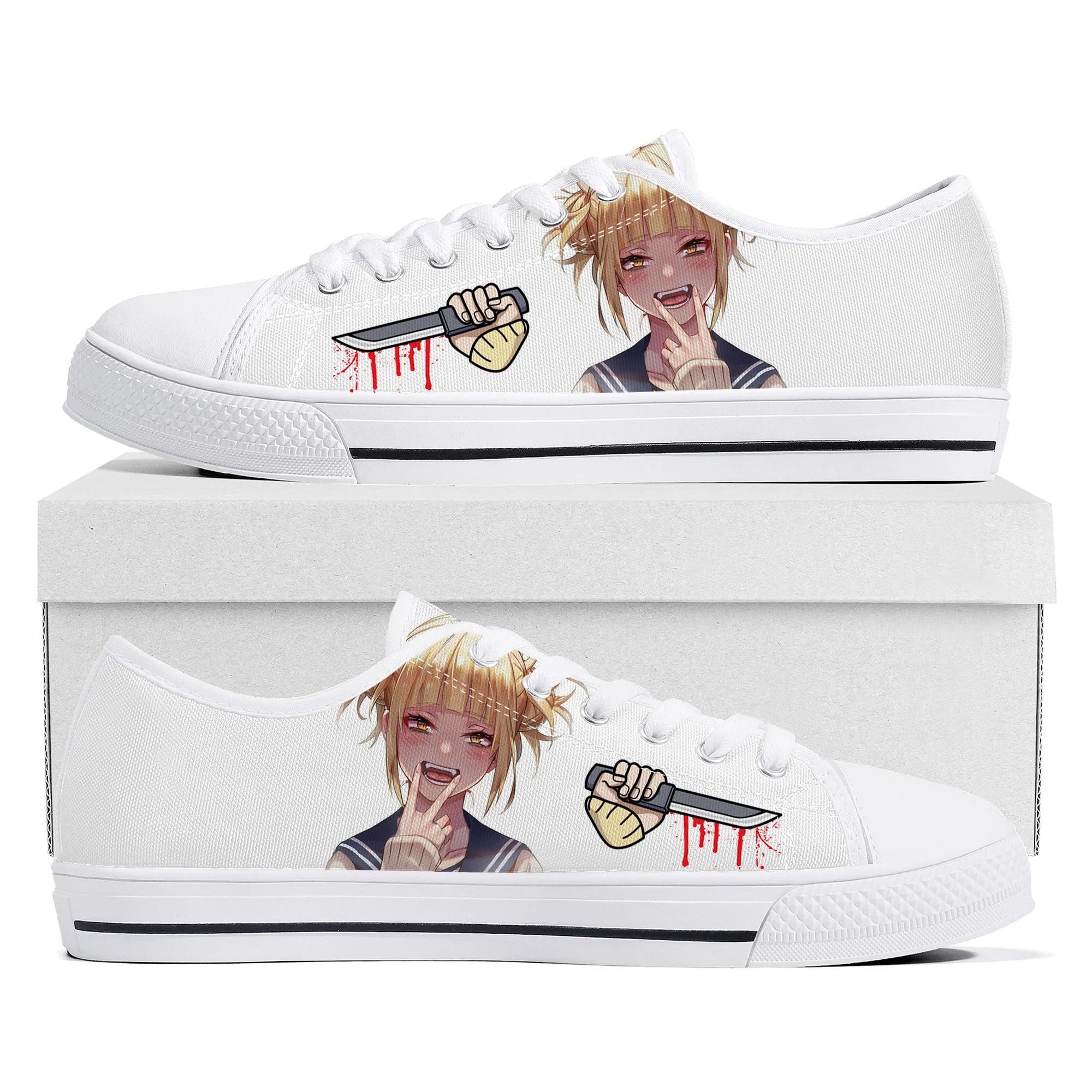 

Himiko Toga My Hero Academia Low Top Sneakers Mens Womens Teenager High Quality Canvas Sneaker Casual Couple Shoes Custom Shoe