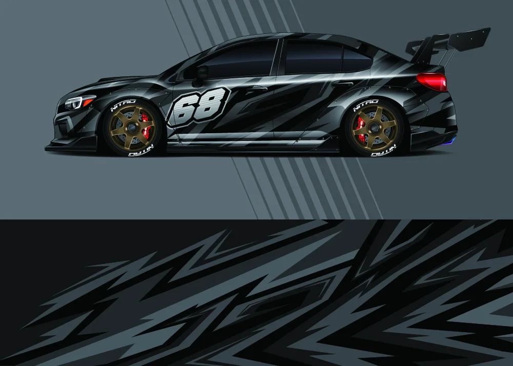 

Полосатая графическая наклейка для гоночного автомобиля, автомобильная полная наклейка, декоративная Автомобильная наклейка, полная виниловая пленка, современный дизайн, векторное изображение