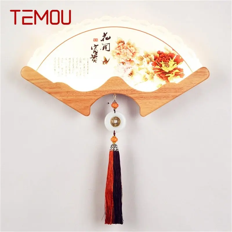 

TEMOU Wall Lights Contemporary Creative Indoor LED Sconces Fan Shape Lamps For Home Corridor Study