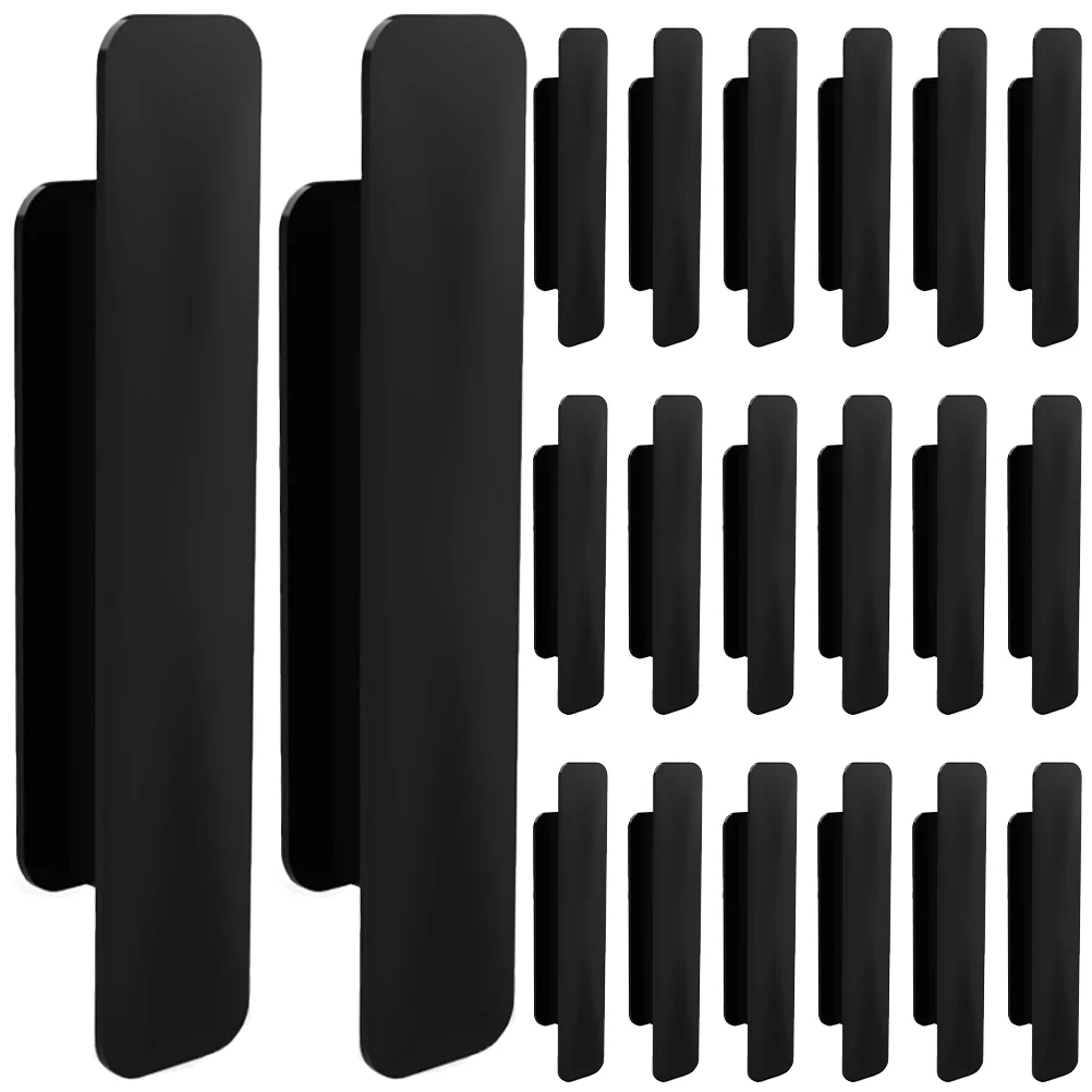 

20 Pcs Self-adhesive Handle Kitchen Cupboard Handles Black Cabinets No Punching Abs Drawer Pulls