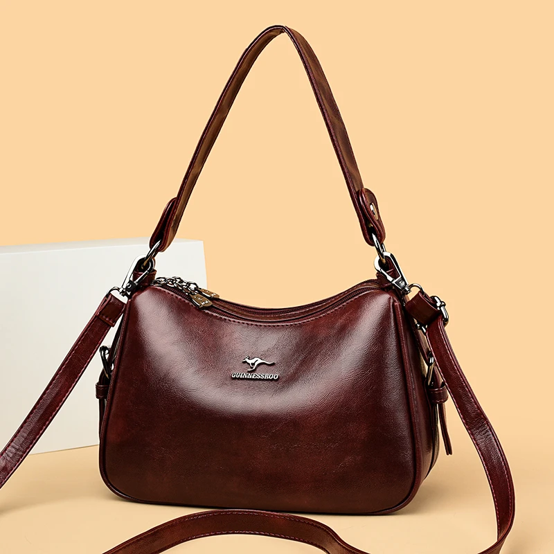 Женские сумки на плечо двухслойная сумка через большой вместимости винтажные