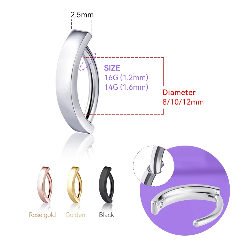 

New G23 Titanium 14G Belly Button Ring Women's Piercing Ombligo Abdominal Care Ring Pierces the Golden Belly Navel Button Ring