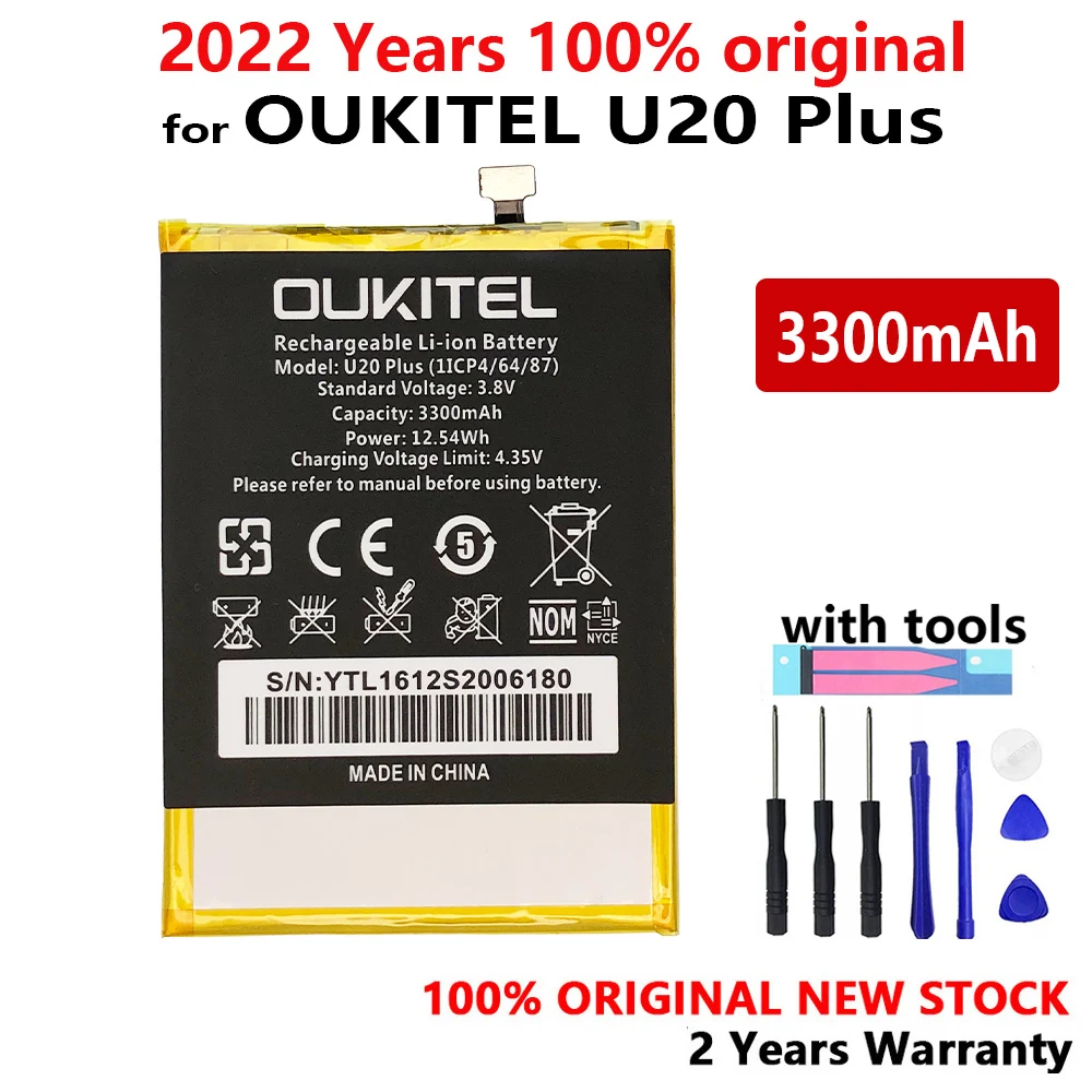 

New 100% Original 3300mAh Phone Battery For OUKITEL U20 PLUS Backup Phone High Quality Batteries With Tools+Tracking Number