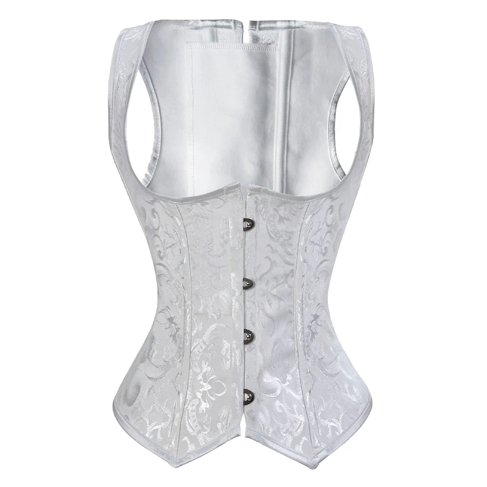 

Women Gothic Corsets and Bustiers Sexy Underbust Steampunk Embroidery Strap Corset Vest Top Plus Size Pirate Party Clubwear S-6X