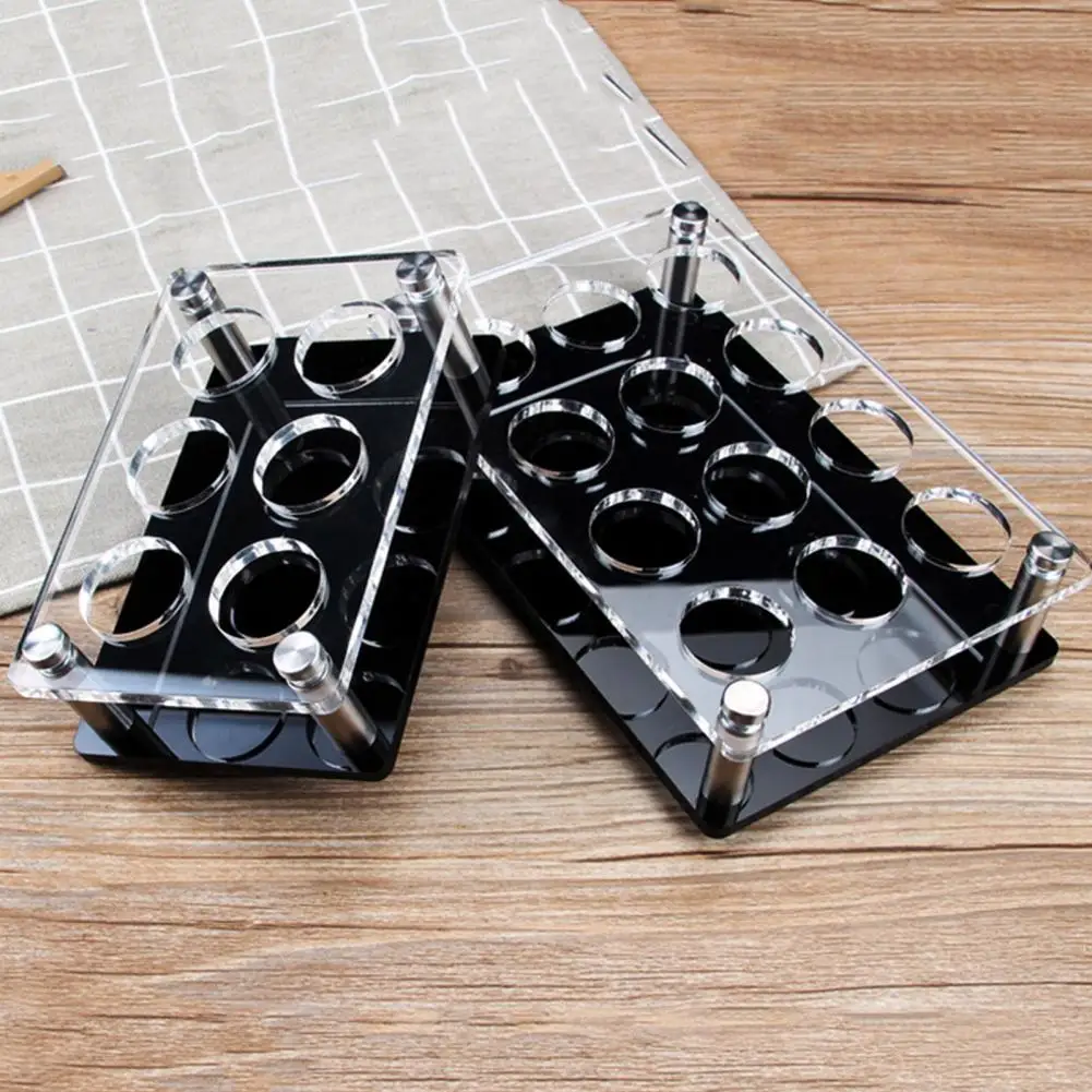 

Drinkware Liquor Wine Cup Holder Transparent Square Heavy Base Acrylic Shot Glass Holder Party Display Rack Barware for Bar
