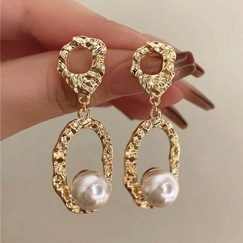 

Modern Jewelry 925 Silver Needle Elegant Temperament Simulated Pearl Earring For Women 2023 Trend New Simply Design Accessories