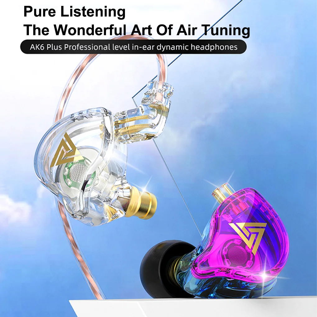 

QKZ AK6 PLUS Earbuds Wired In-ear 3.5mm Jack Cellphone Earphone Detachable Cable Headset with Earcaps Black with Mic