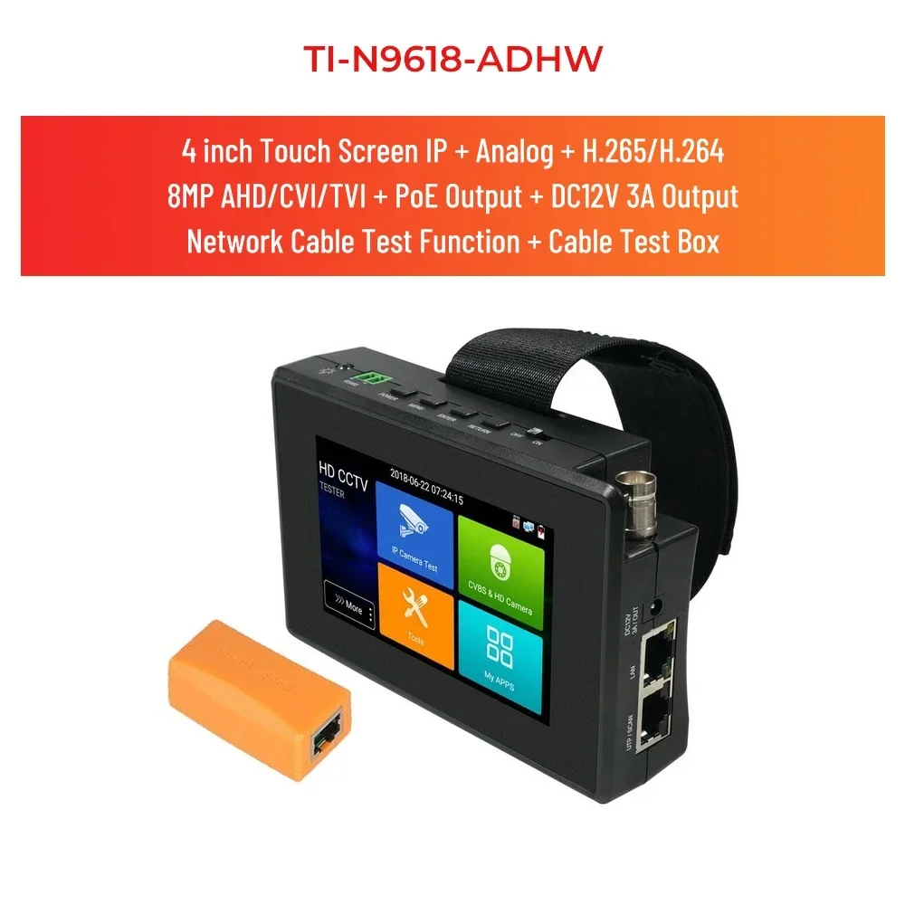 

PEGATAH TI-N9618-CADHW 4-дюймовый тестер видеонаблюдения