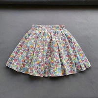 kids girls cotton print princess pleated skirt sweet big kids girls tutu skirts elastic waist mini skirt clothes for girls
