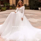 Женское свадебное платье It's yiiya, белое платье-трапеция в стиле бохо с V-образным вырезом, длинными рукавами и открытой спиной на лето 2022