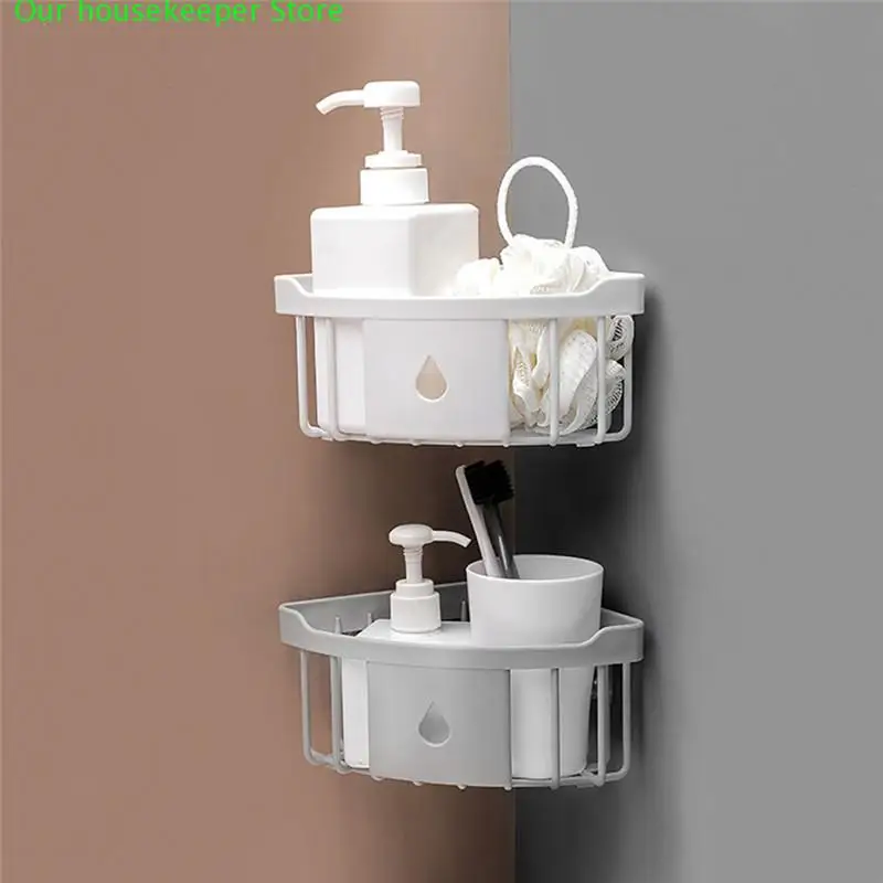 Plastic bathroom storage Corner Storage Rack bathroom wall organizer Shower Shelf household items suction shelf soap holder