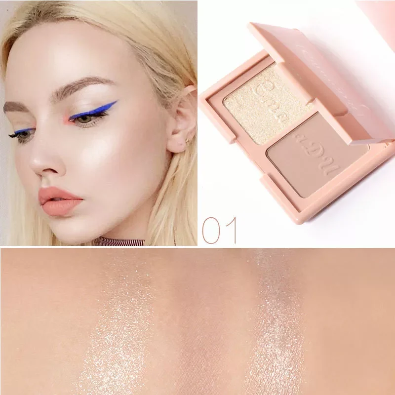 

1PC Sexy Girl Highlighter Powder Glitter Palette Makeup Glow Face Shimmer Illuminator Make Up Highlight Pallete Cosmetics P01
