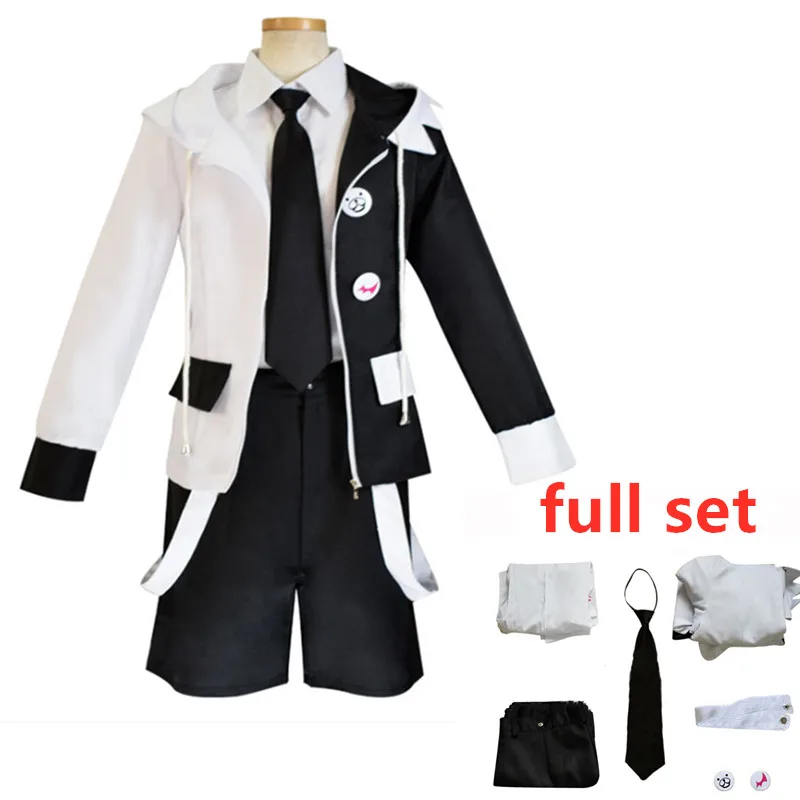 Danganronpa V3 Косплей Монокума костюмы унисекс костюм Monomi женская одежда пальто юбка