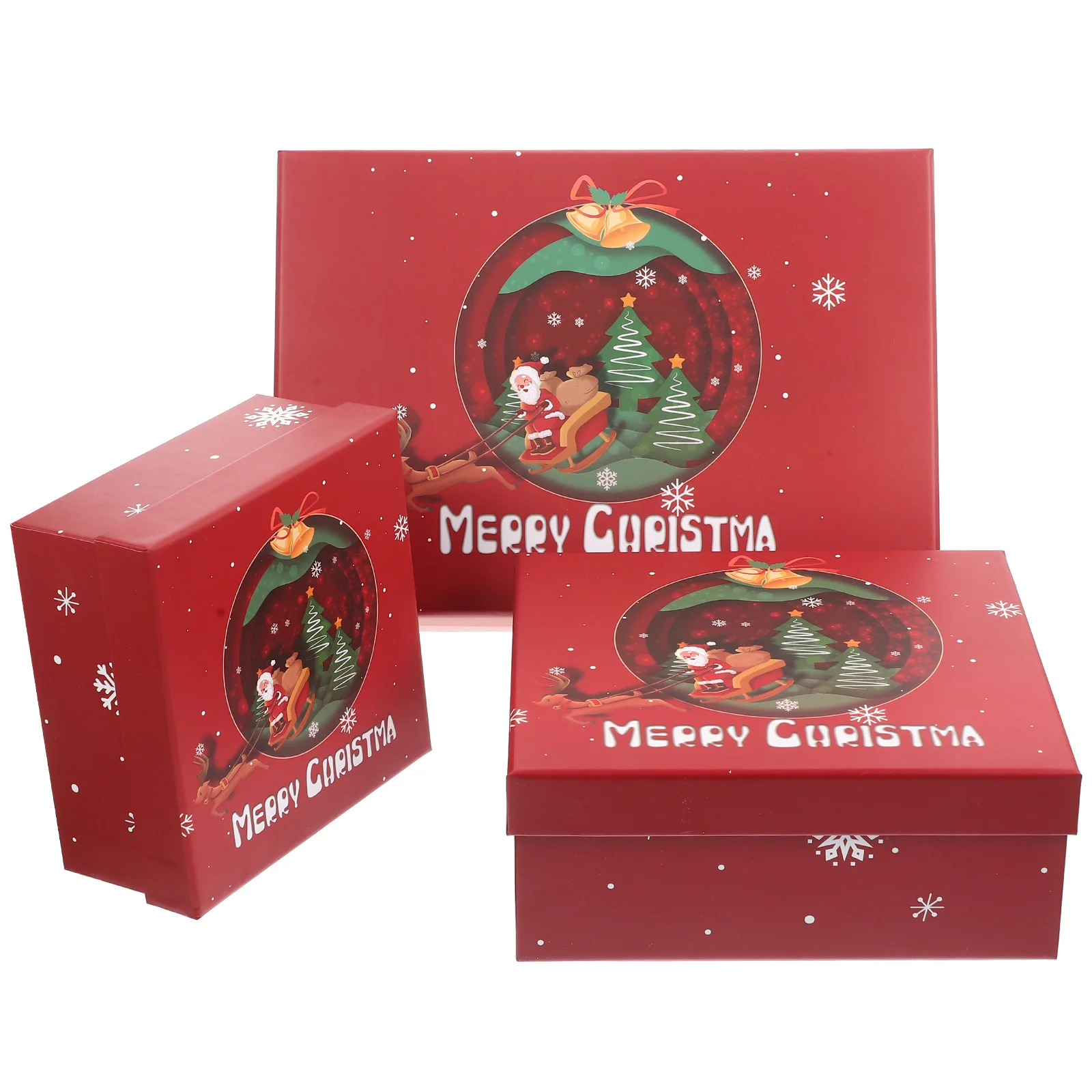 

Boxes Gift Christmas Box Forpacking Paper Merry Lids Gifts Lid Case Candy Favor Party Present