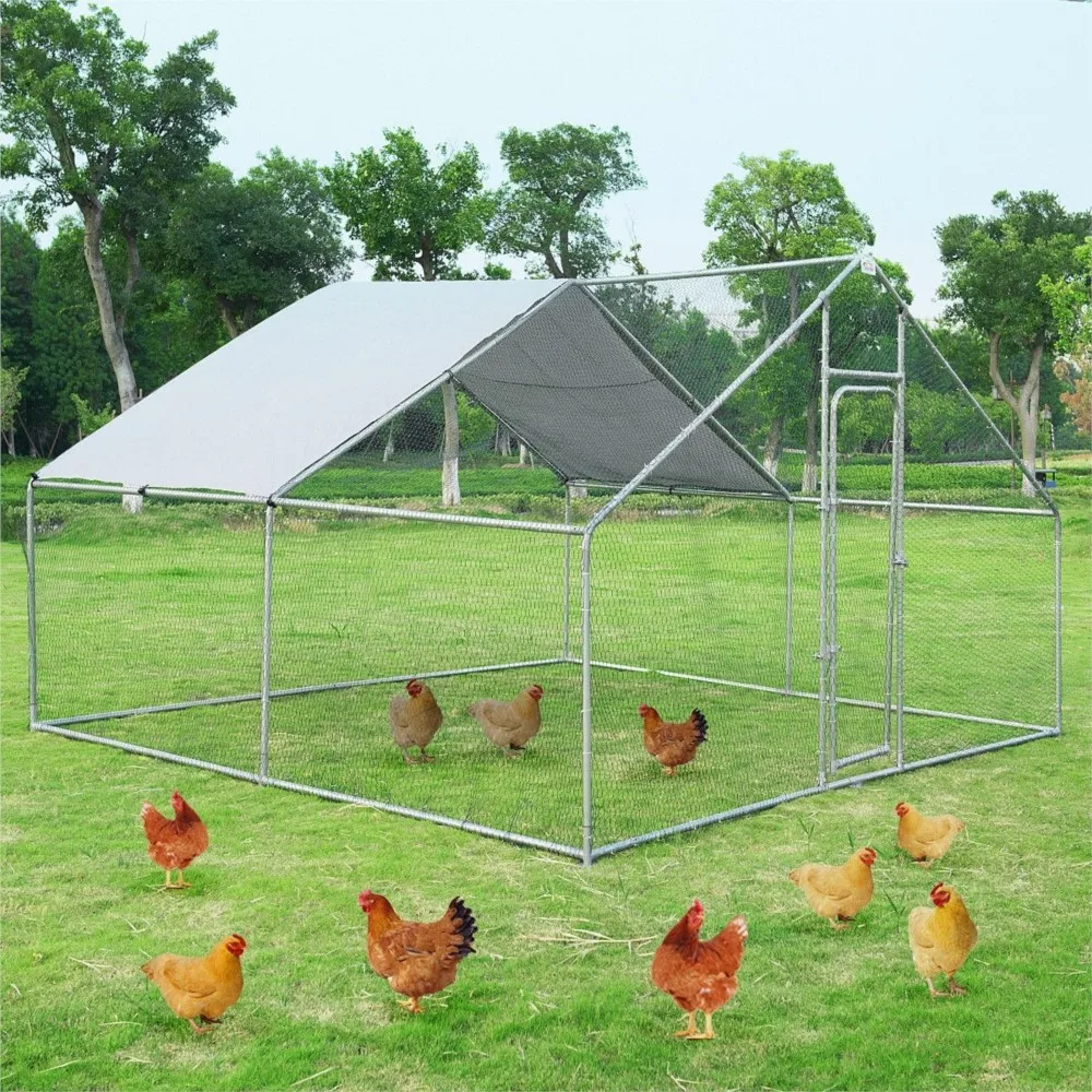 

With Waterproof Cover Pvc Coated Hexagonal Wire Mesh For Outdoor Backyard Farm Limited St 13' X 13' Walk-in Chicken Coop