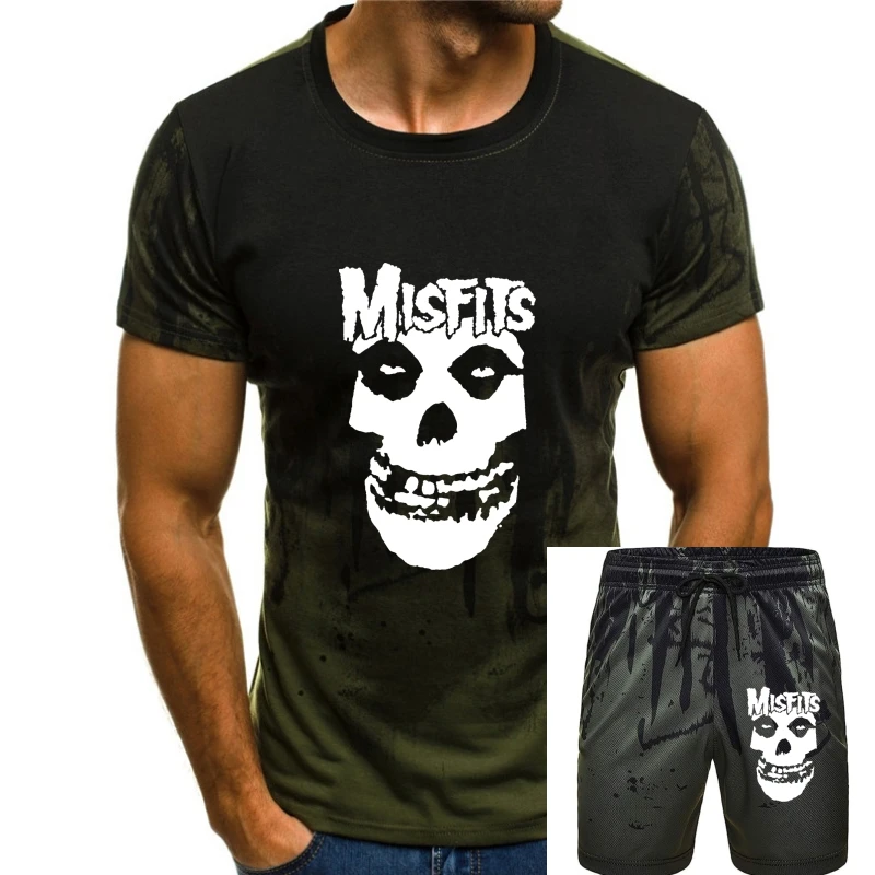 

Мужская рубашка с коротким рукавом, мерчандайзинг, мужская светящаяся Мужская футболка Misfits с черепом Fiend