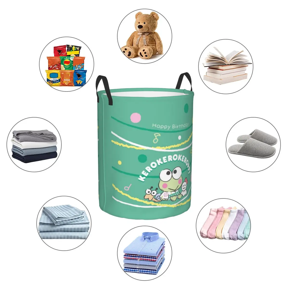 Изготовленная на заказ корзина для белья Keroppi складная одежды с героями