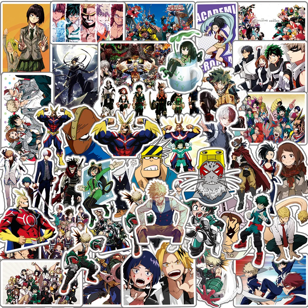 

10/30/50pcs My Hero Academia Anime Stickers Graffiti Laptop Car Phone Izuku Midoriya Might Boku No Hero Academia Character Decal