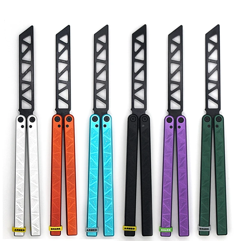 

Butterfly Knife Not Edged EDC Folding Pocket Butterfly Training Knife Balisong for Self-Defense
