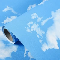 blue sky and white clouds wall decor paper vinyl self adhesive waterproof wallpaper for living room peel and stick wall stickers