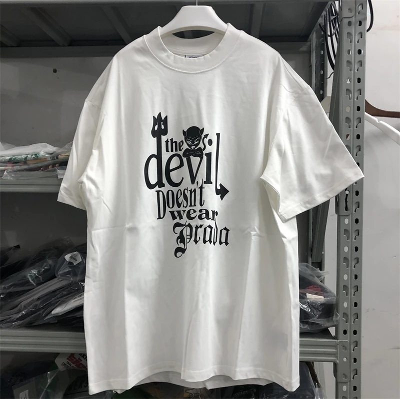 

Devil Does Vetements T-Shirt Men Women 1:1 Best Quality Oversize Casual Black White T Shirt Tops Tee
